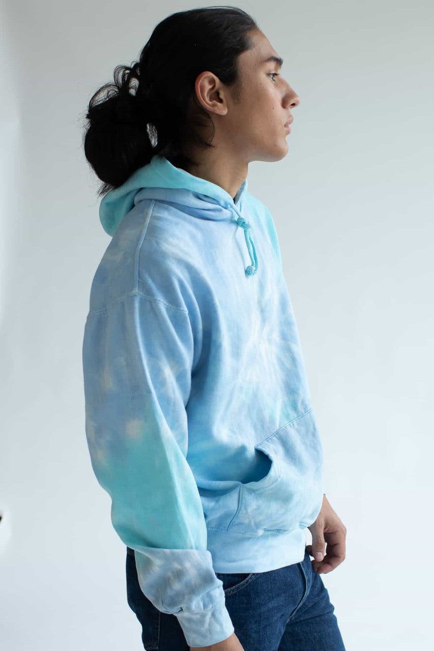 Blue Rainbow Tie Dye Hoodie
