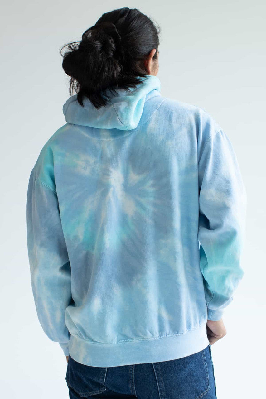 Blue Rainbow Tie Dye Hoodie