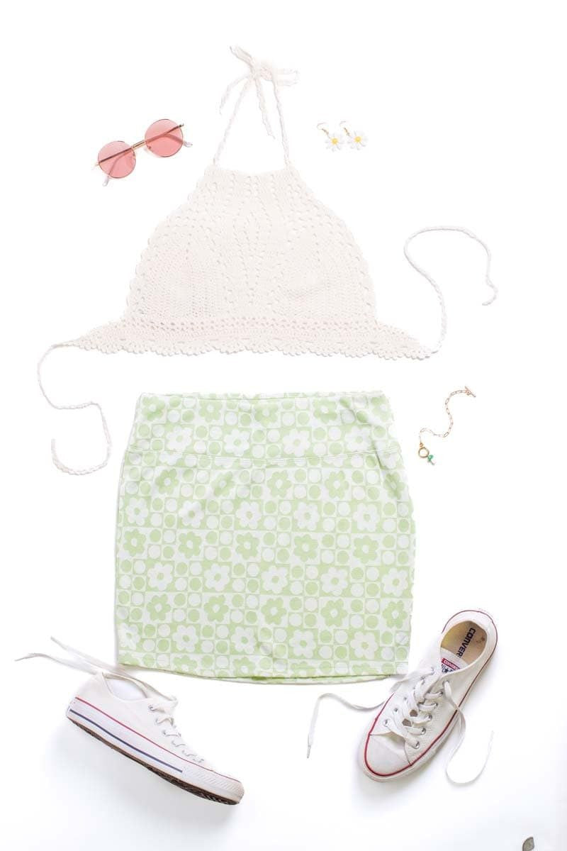 Laurel Green Mini Skirt