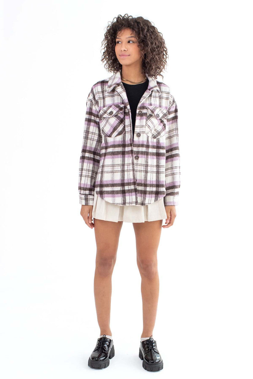 Lavender Brushed Plaid Jacket