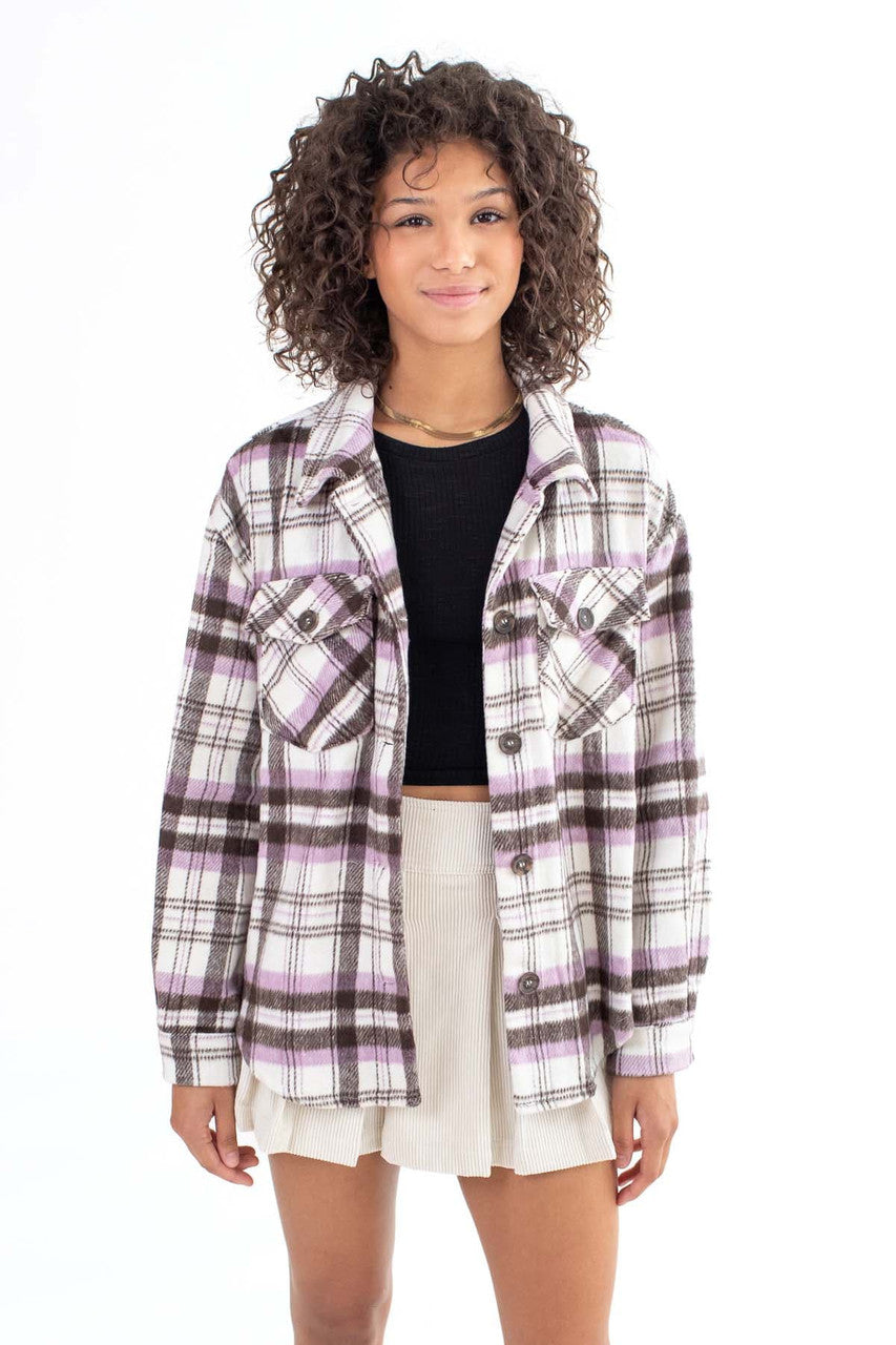 Lavender Brushed Plaid Jacket