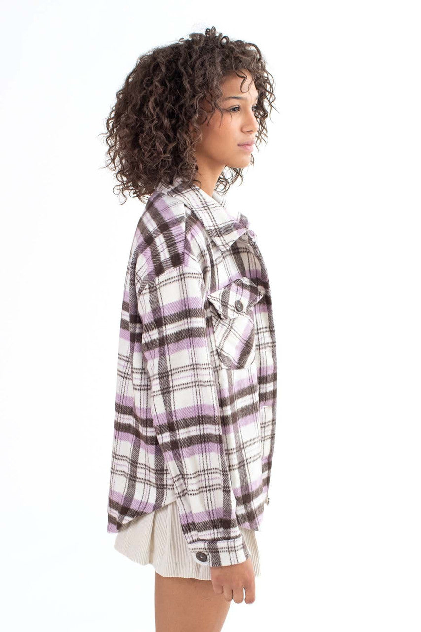 Lavender Brushed Plaid Jacket