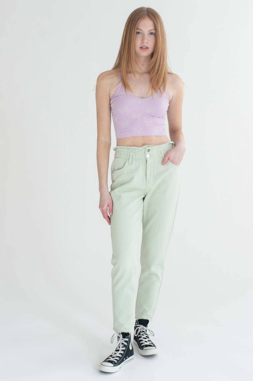 Lavender Butterfly Seamless Crop Cami
