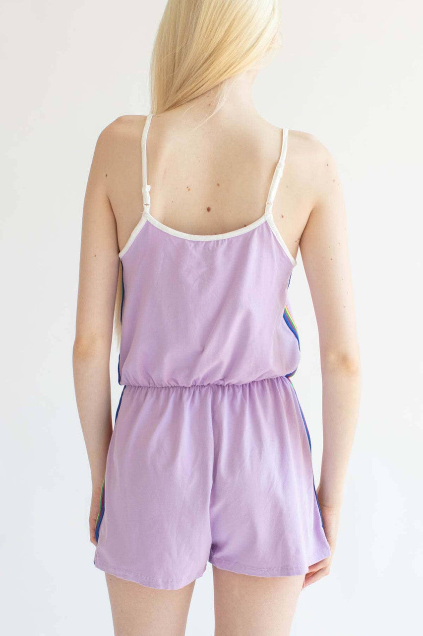 Lavender Rainbow Stripe Romper