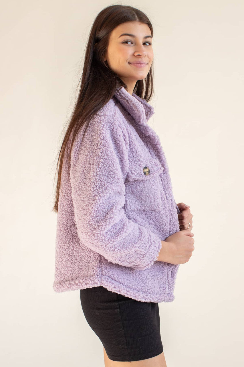 Lavender Sherpa Shacket