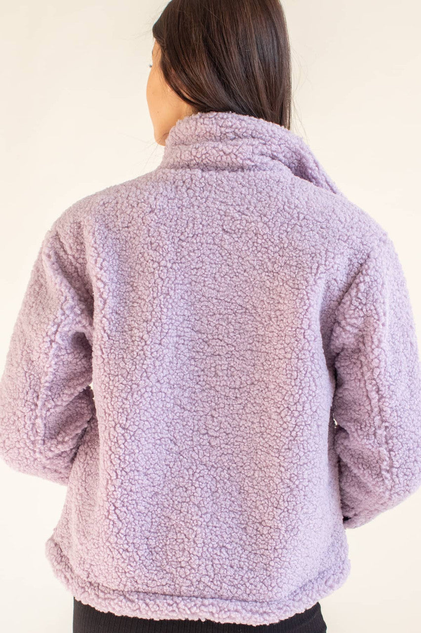 Lavender Sherpa Shacket