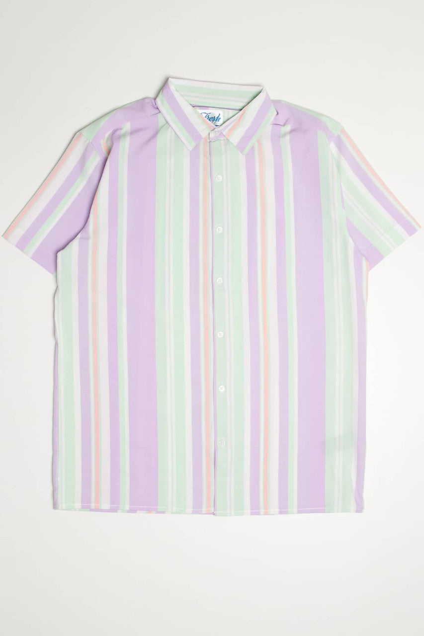 Lavender Striped Button Up Shirt