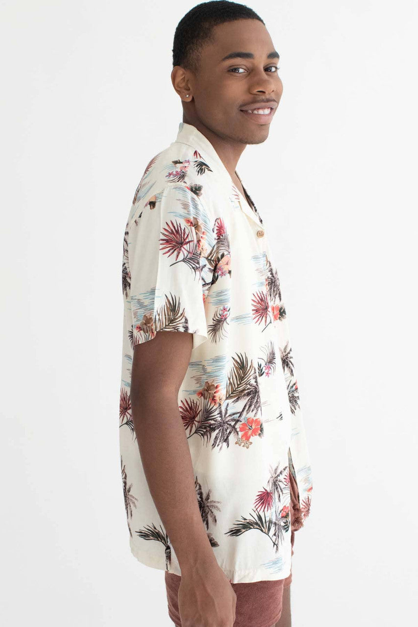 Leafy Palm Tree Sketches Hawaiian Shirt