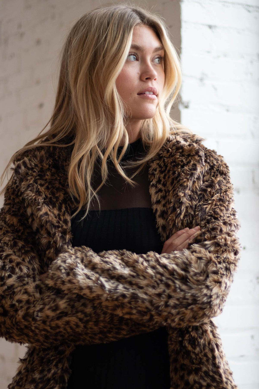 Leopard Print Fur Coat