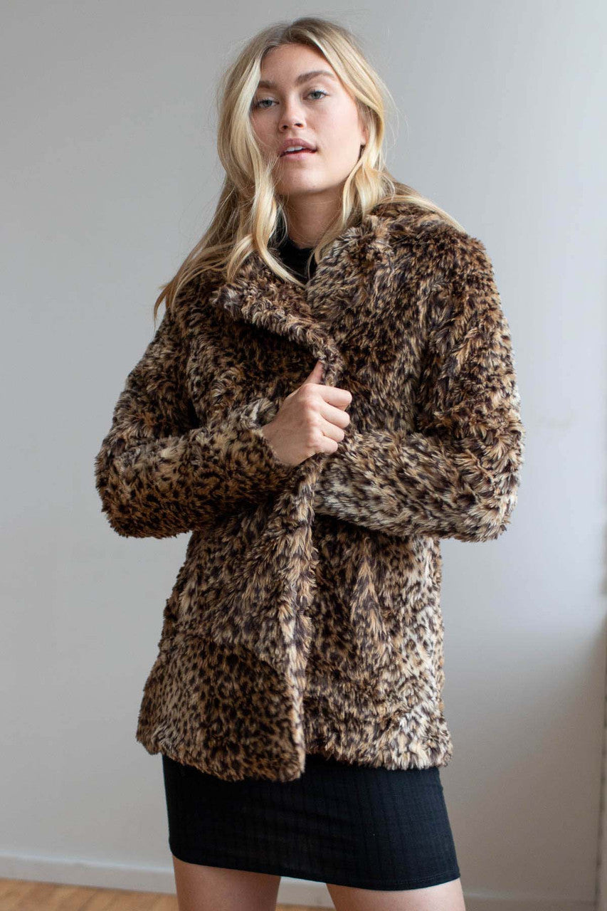 Leopard Print Fur Coat