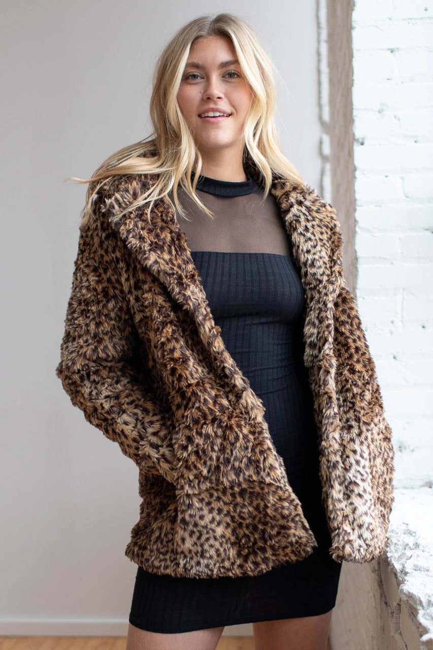 Leopard Print Fur Coat