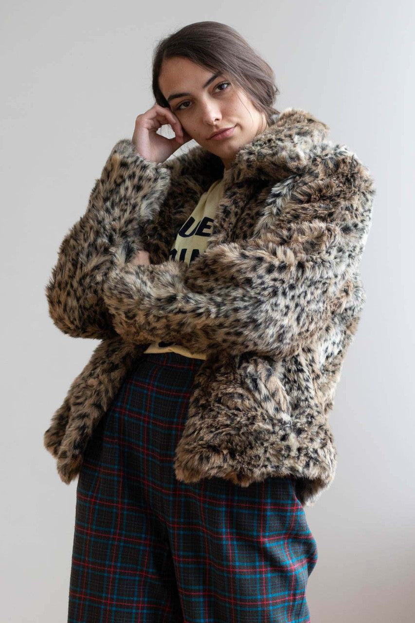 Leopard Print Fur Coat 1