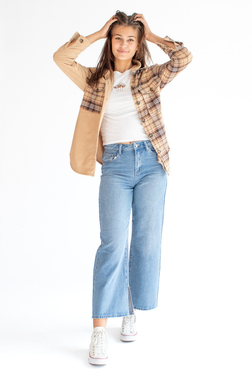 Light Brown Corduroy Flannel Shirt