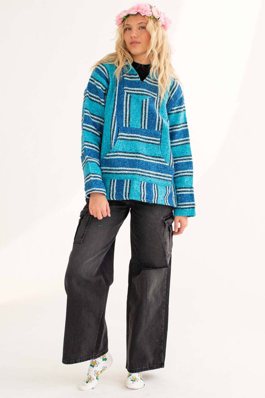 Lightweight Bright Blue Baja Hoodie
