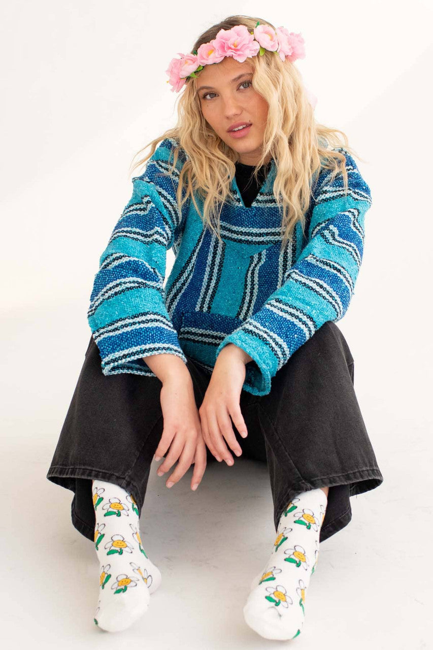 Lightweight Bright Blue Baja Hoodie