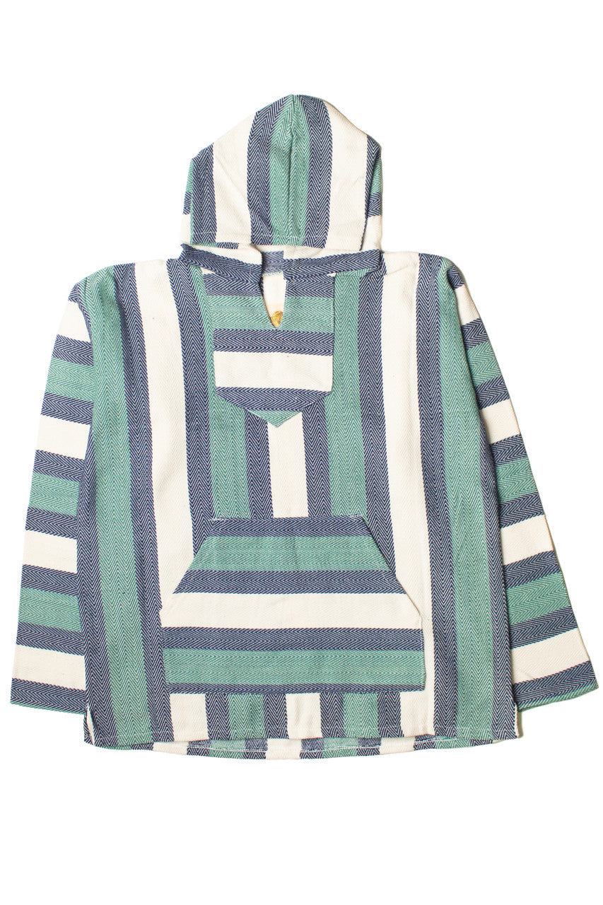 Lightweight Green & Navy Baja Hoodie