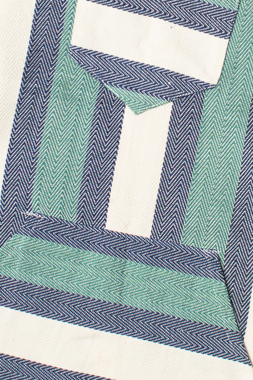 Lightweight Green & Navy Baja Hoodie