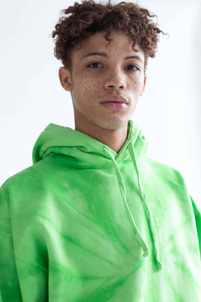 Lime Green Tie Dye Hoodie
