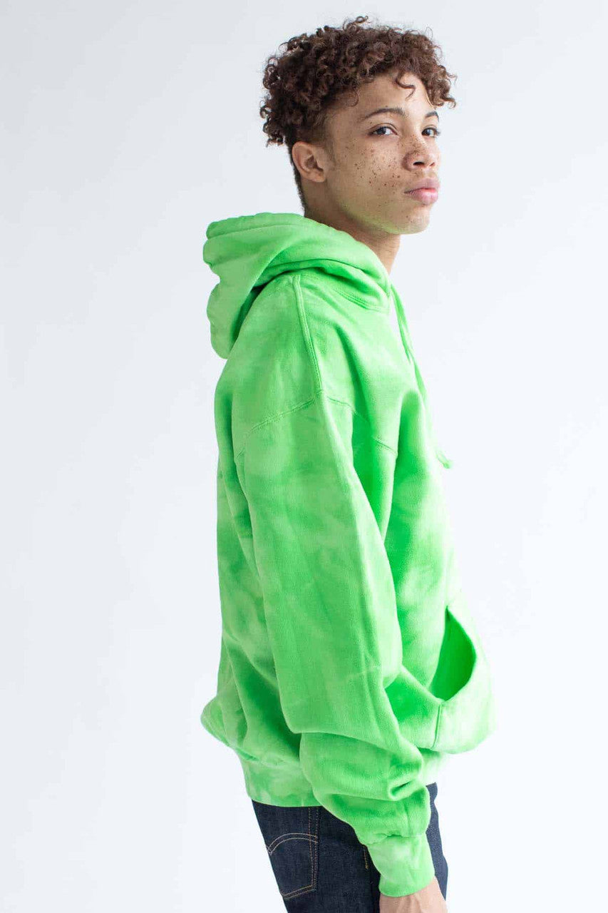 Lime Green Tie Dye Hoodie