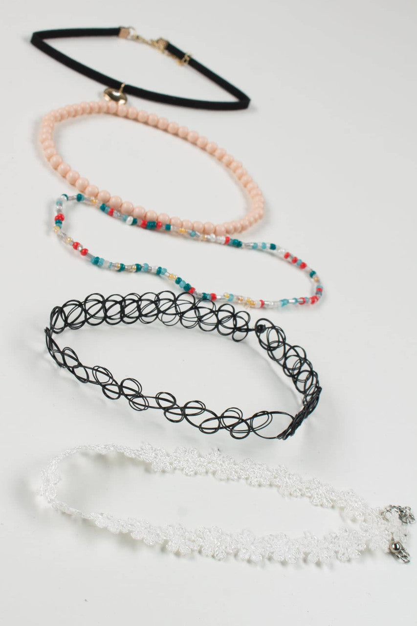 Locket & Beaded Choker Set