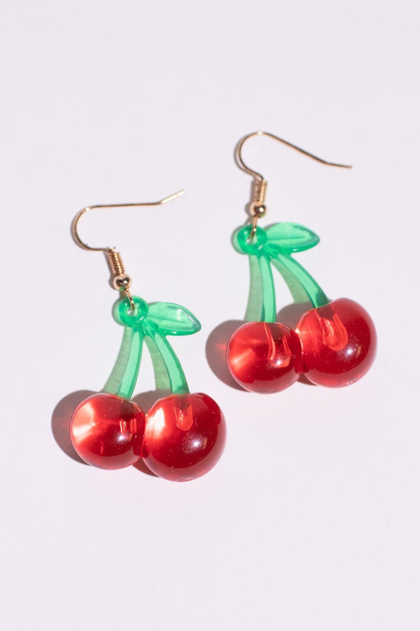Lucky Cherry Charm Earrings