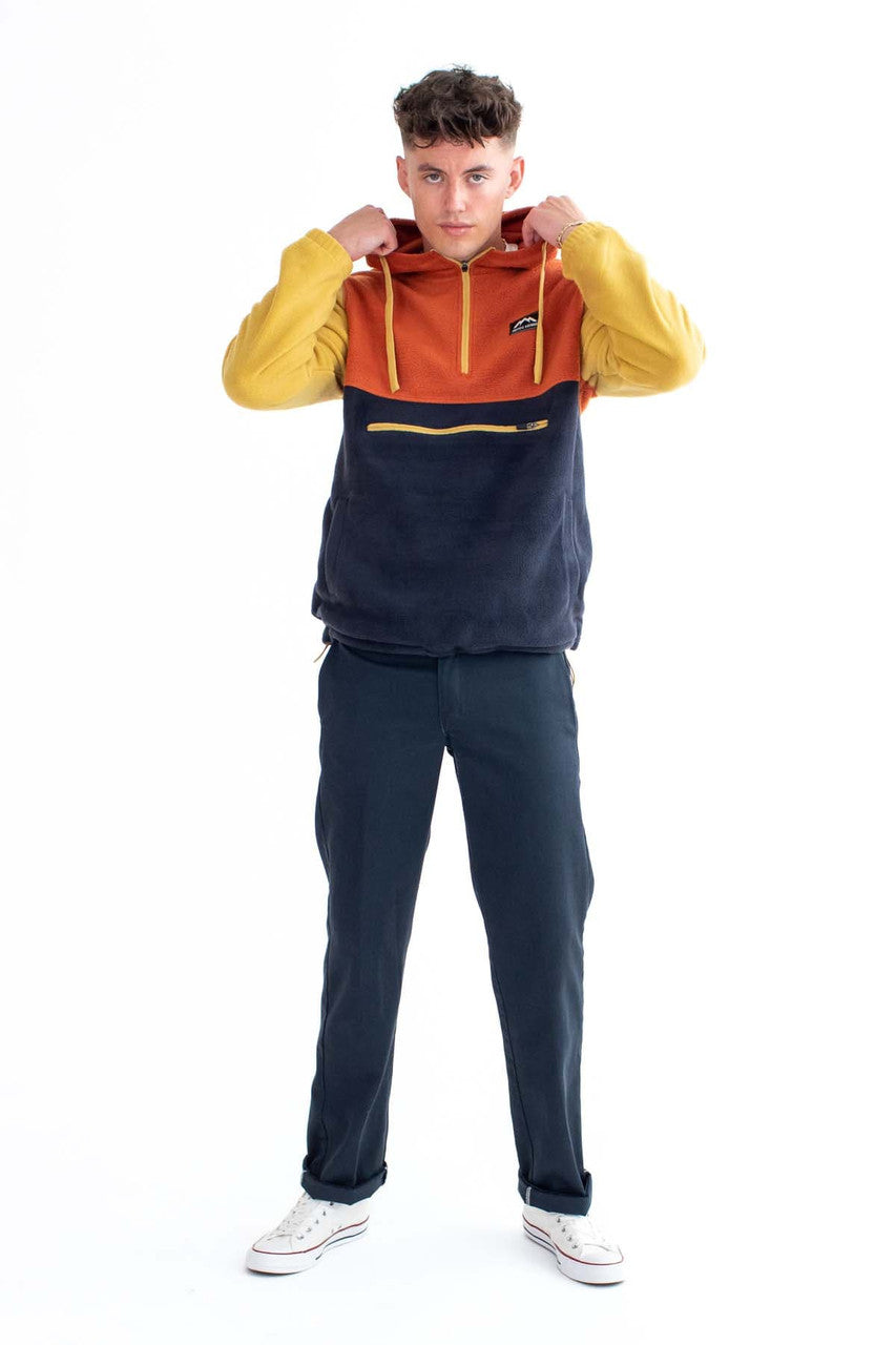 Maple Color Block Polar Fleece Hoodie