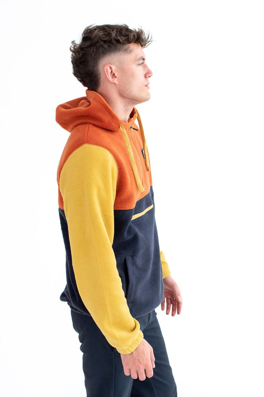 Maple Color Block Polar Fleece Hoodie
