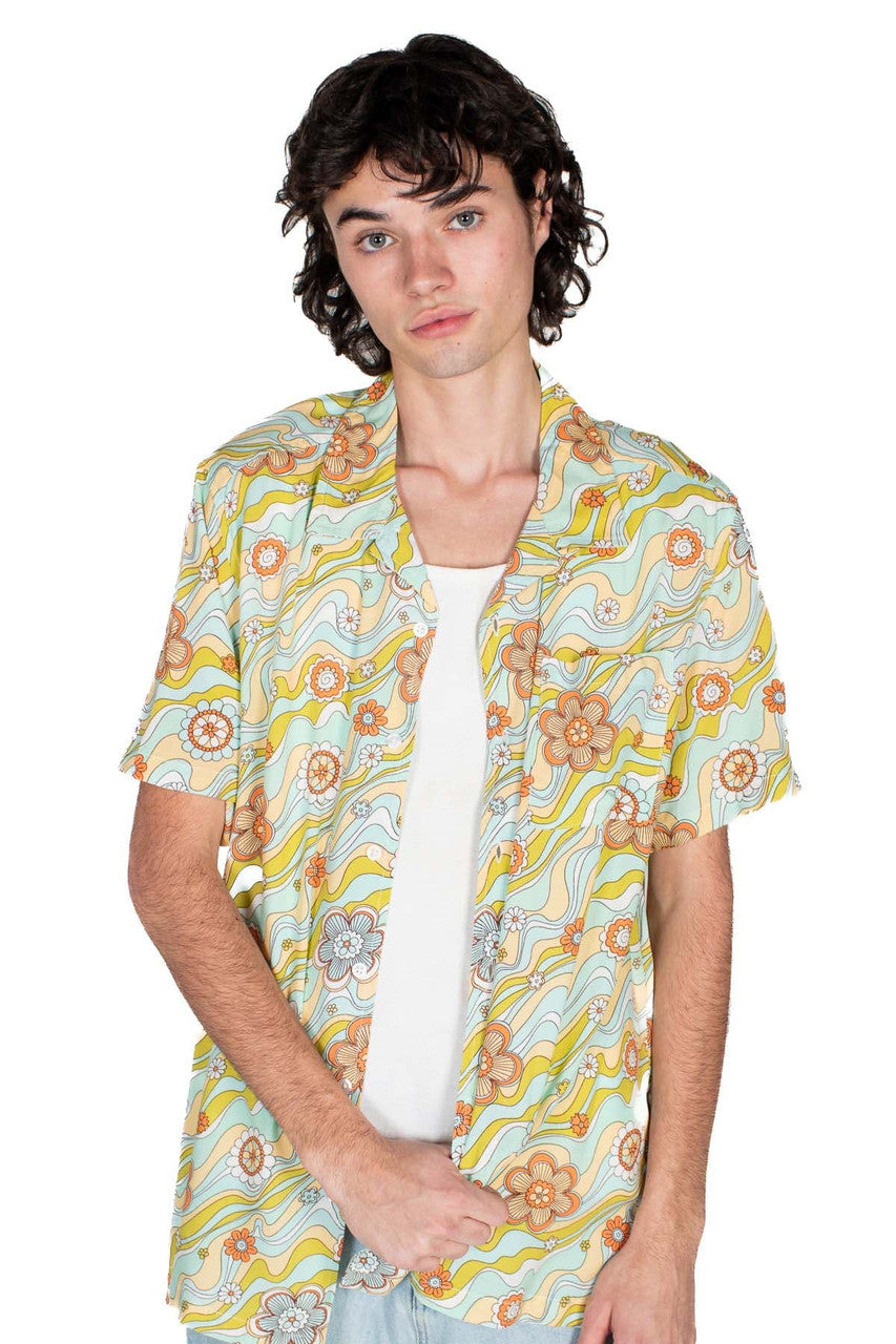 Marble Floral Button Up Shirt