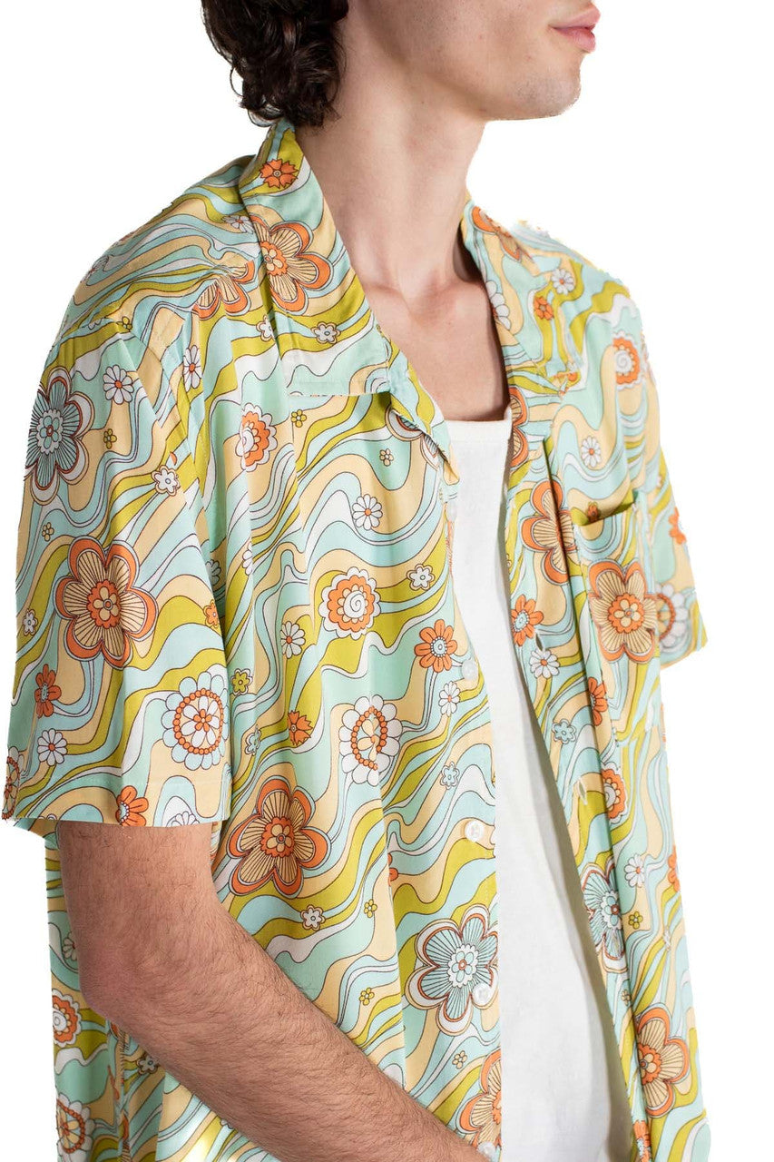 Marble Floral Button Up Shirt