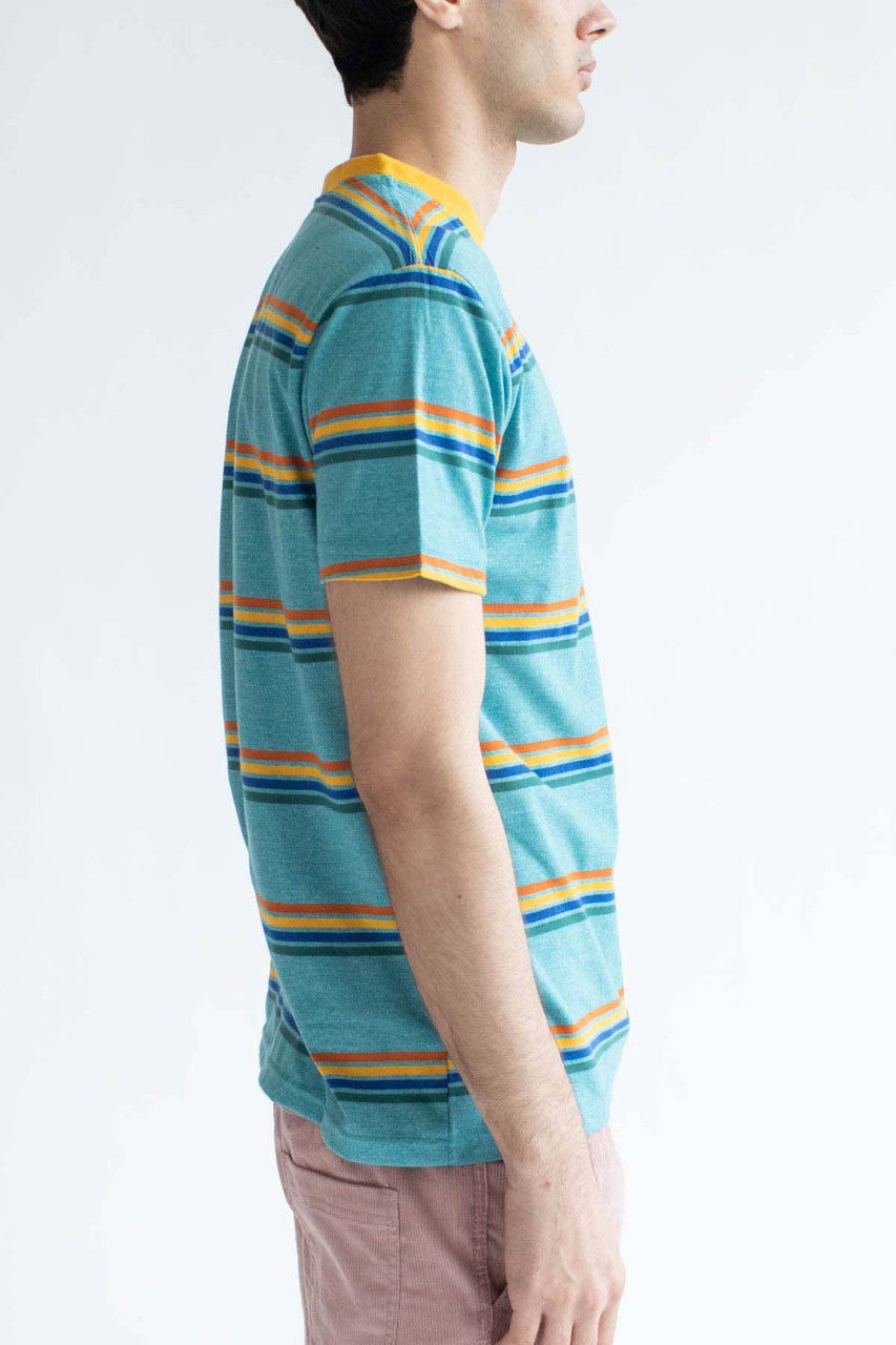 Marled Aqua Striped T-Shirt