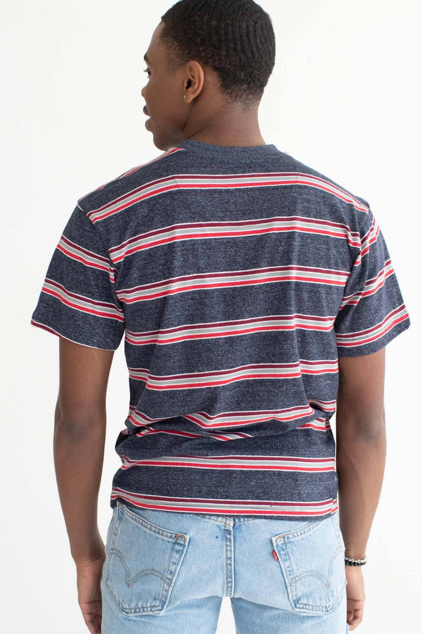 Marled Navy Striped T-Shirt