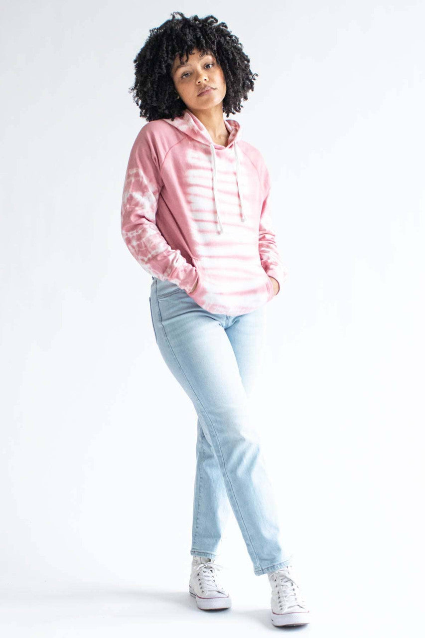 Mauve Stripe Dyed Hoodie