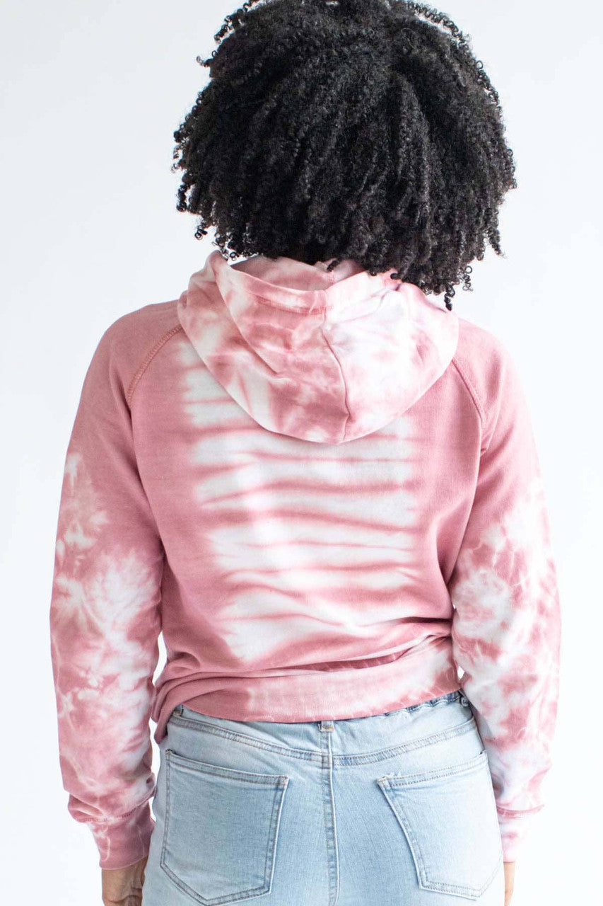 Mauve Stripe Dyed Hoodie