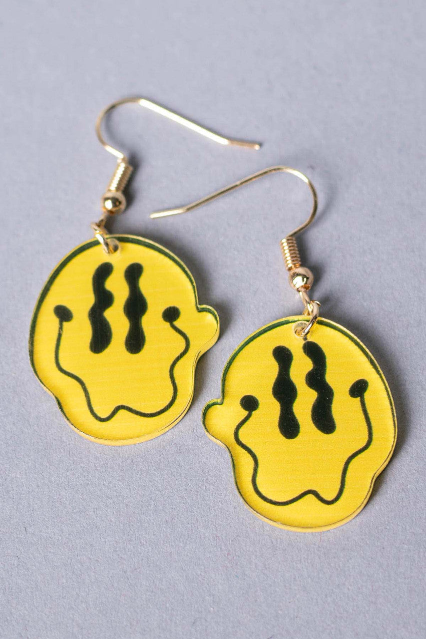 Melting Smiley Face Earrings