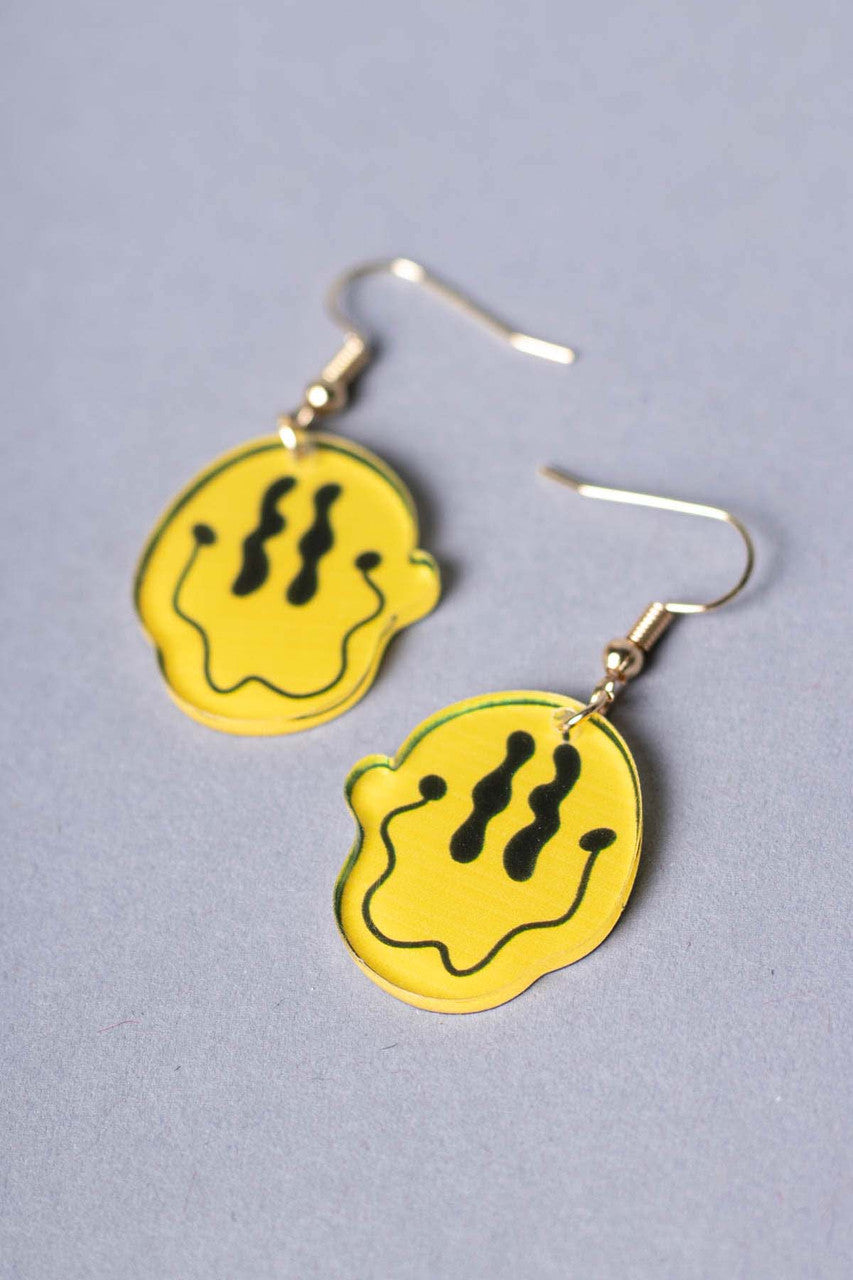 Melting Smiley Face Earrings