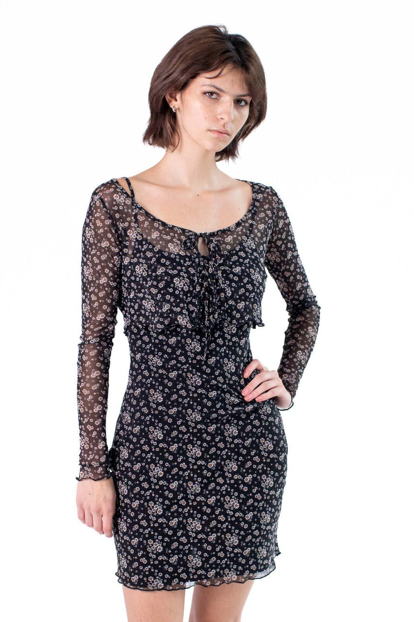 Mesh Daisy Dress With Cardigan