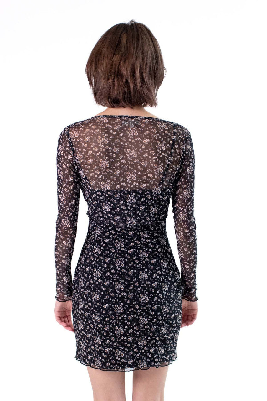 Mesh Daisy Dress With Cardigan