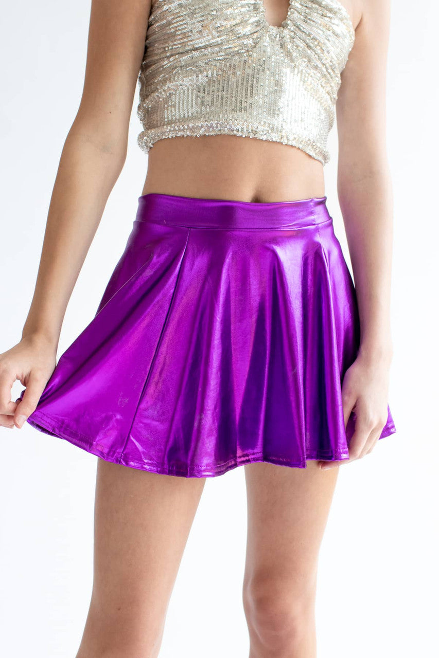 Metallic Skater Skirt