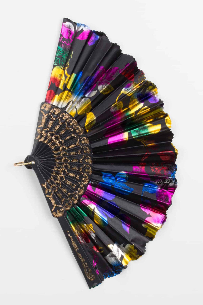 Metallic Floral Fan