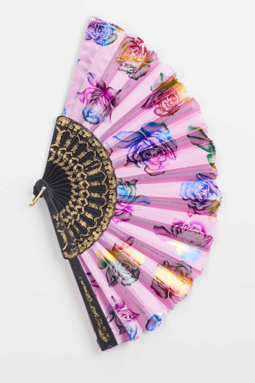 Metallic Floral Fan
