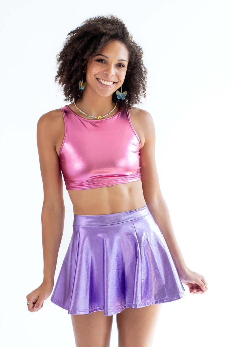 Neon Pink Lightning Crop Tank