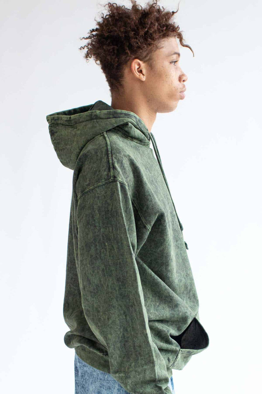 Mineral Dark Green Tie Dye Hoodie