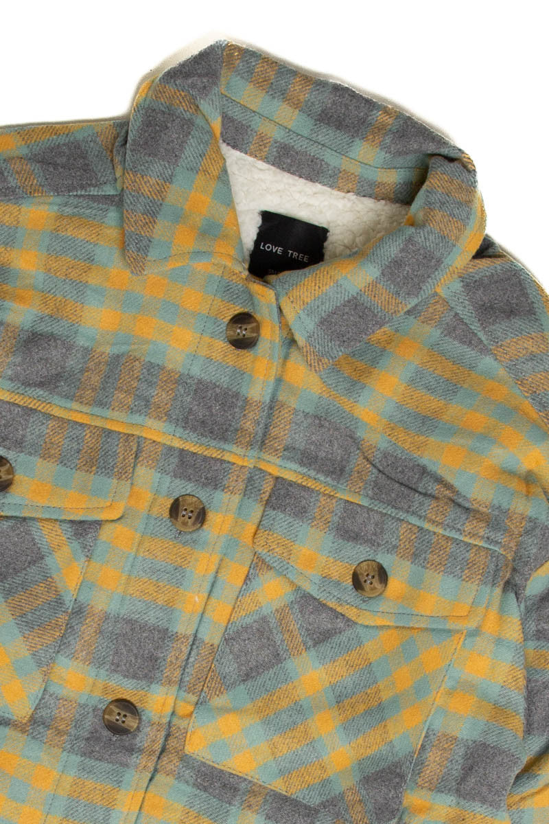 Mint Heavy Plaid Jacket