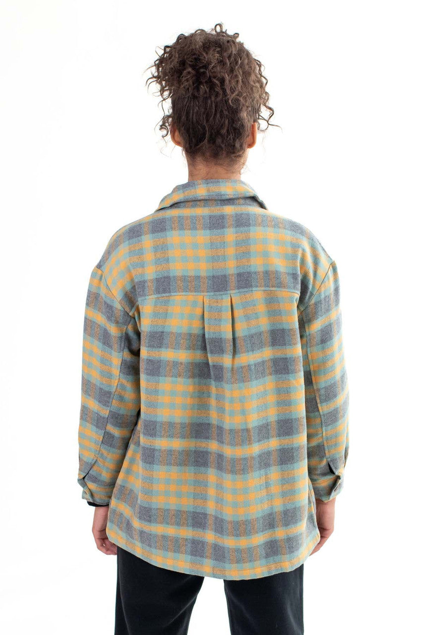 Mint Heavy Plaid Jacket