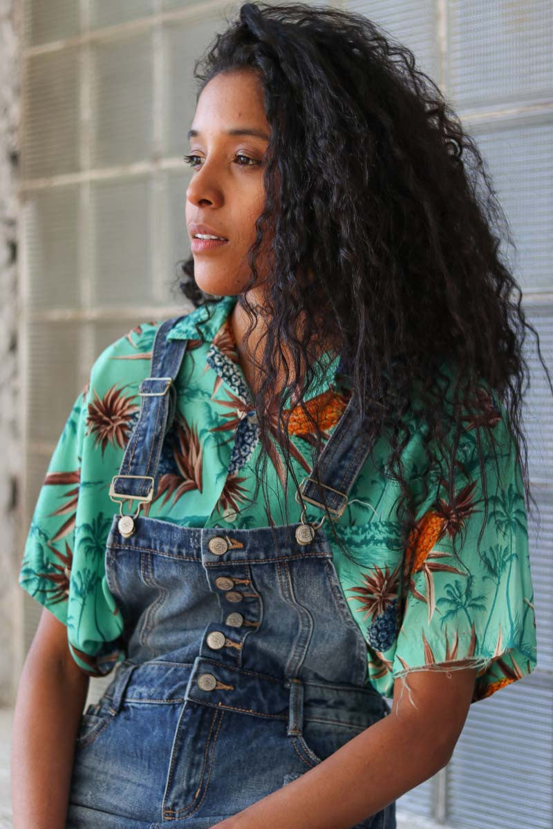 Blue Pineapples Vintage Hawaiian