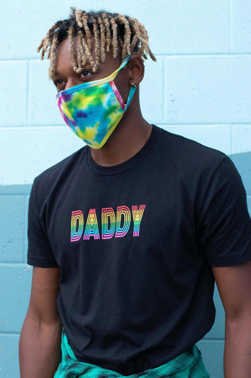 Multi Rainbow Tie Dye Face Mask