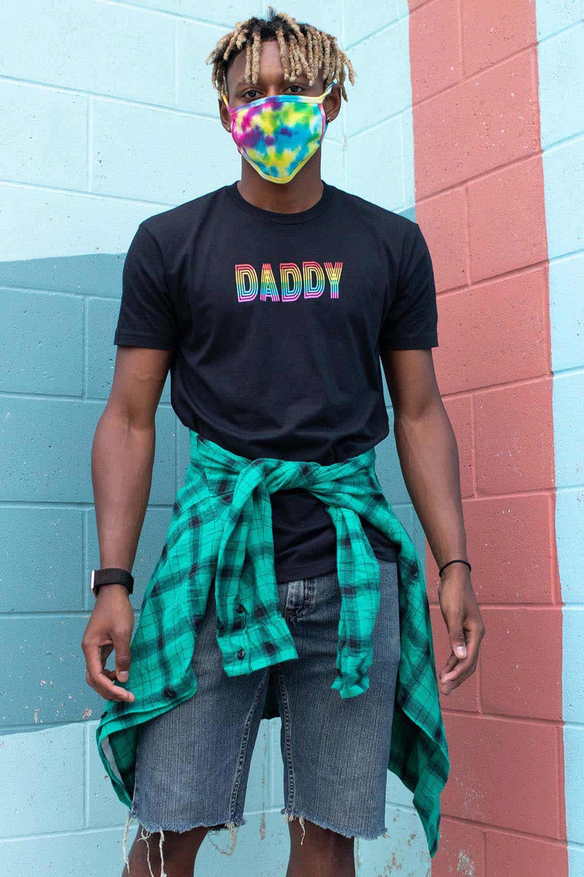 Multi Rainbow Tie Dye Face Mask