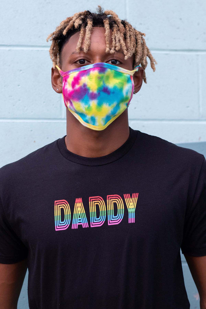 Multi Rainbow Tie Dye Face Mask