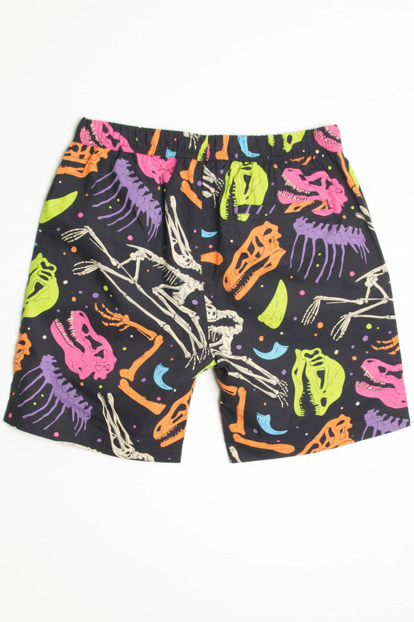 Multicolor Paleontology Cotton Shorts