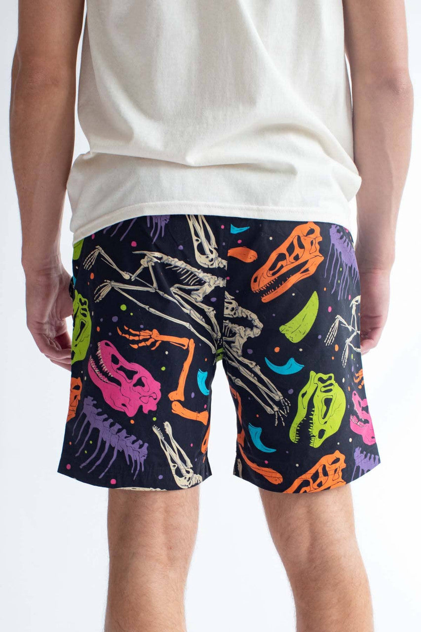 Multicolor Paleontology Cotton Shorts